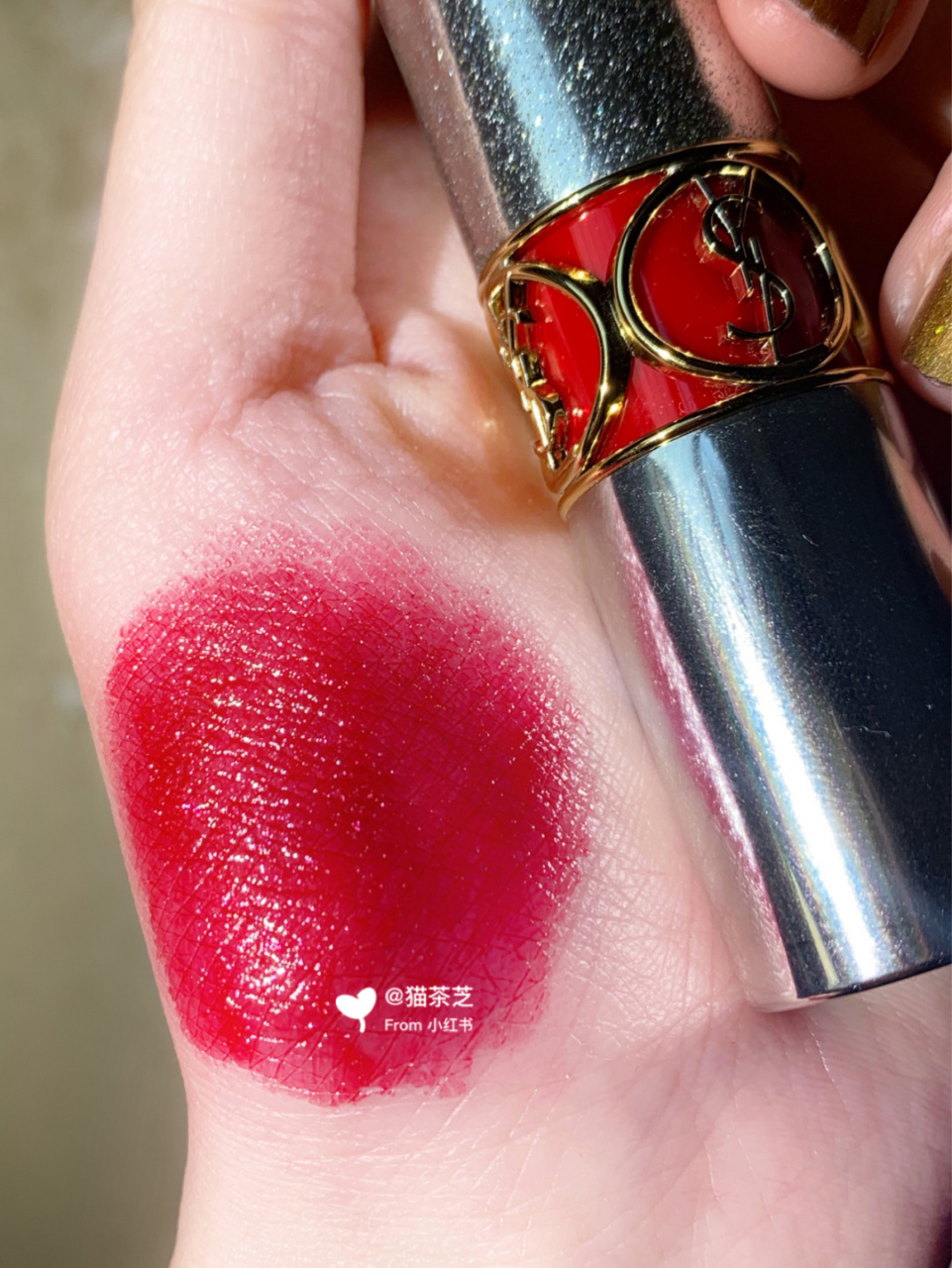 ysl星星圆管08 rock n red 蓝调樱桃红,带紫色! 饱和度不是一般的高!