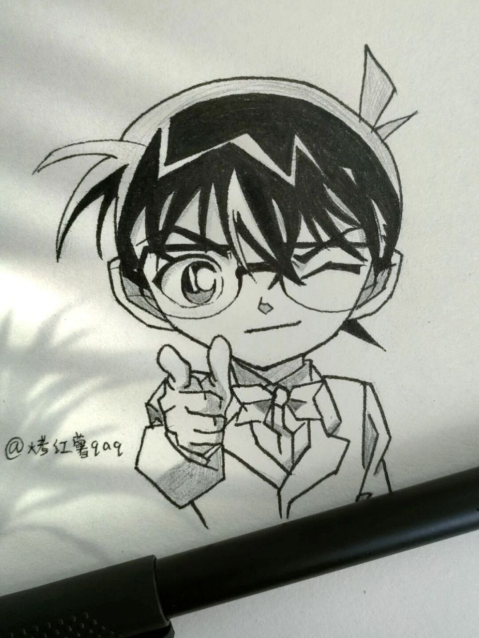 教你画柯南! 期末大家挂柯南!