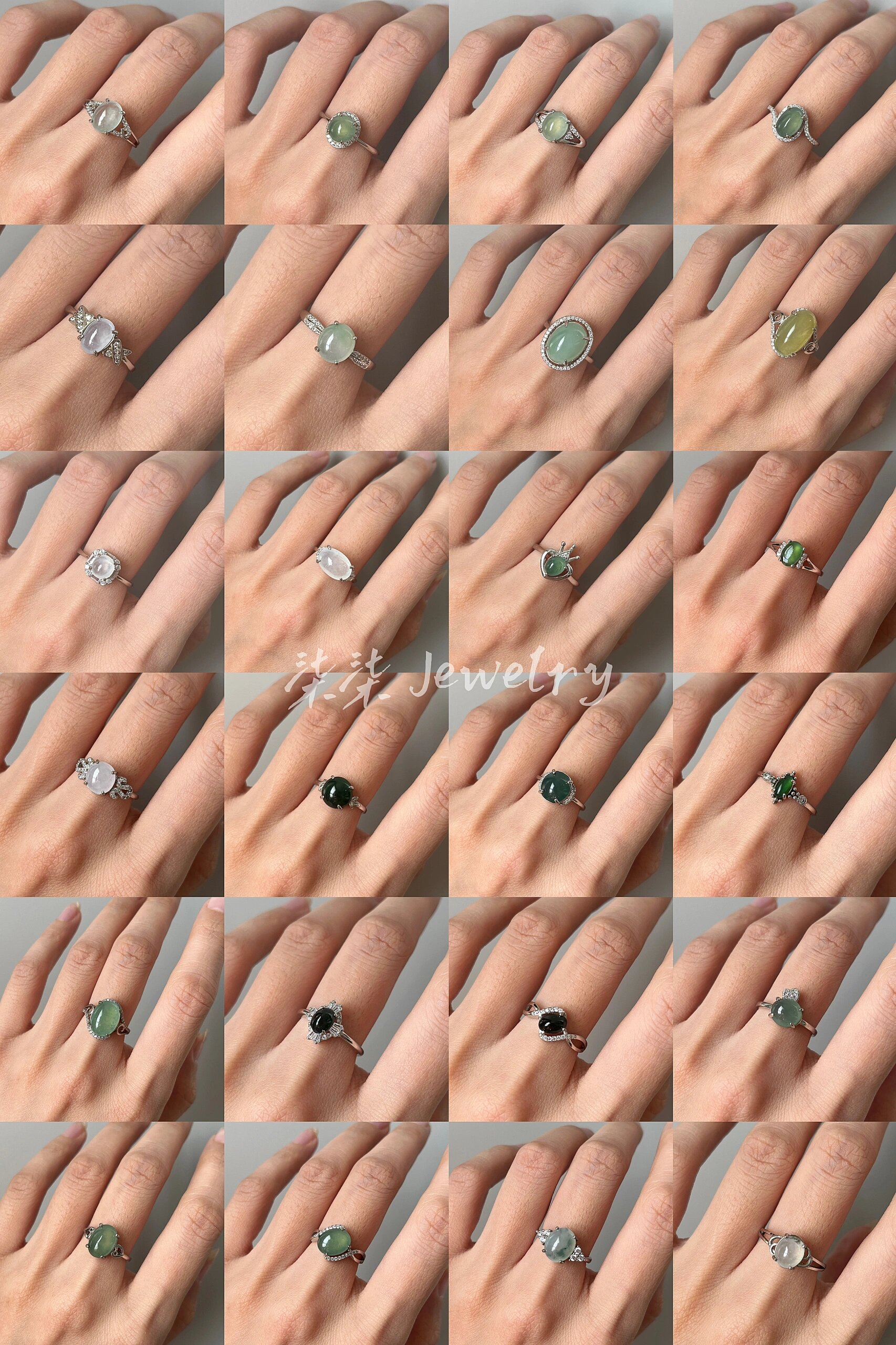 是不是你要找的?24款精美翡翠蛋面戒指来啦