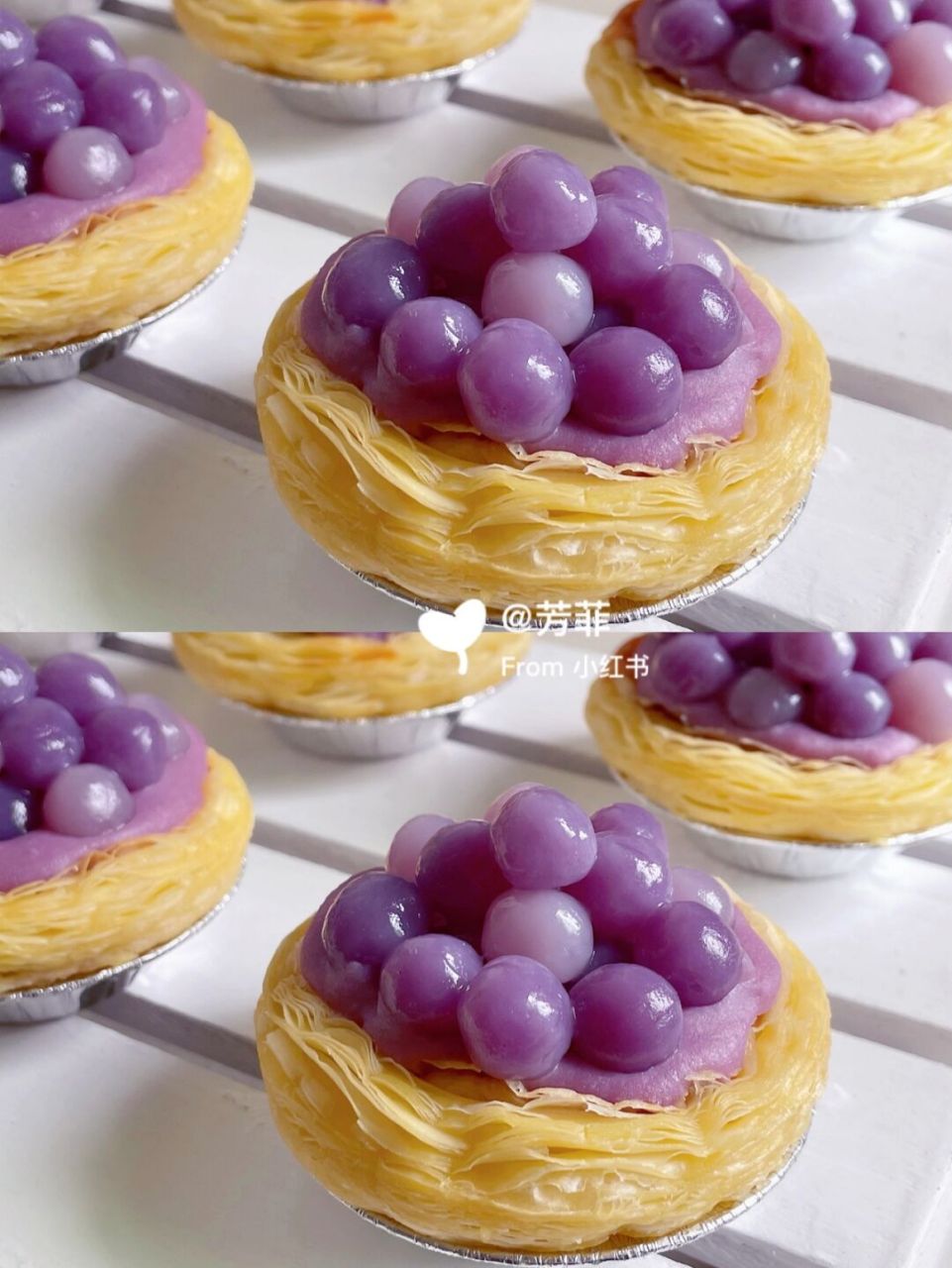 96媲美好利来的芋泥啵啵蛋挞,7815奶香浓郁一口爆浆!