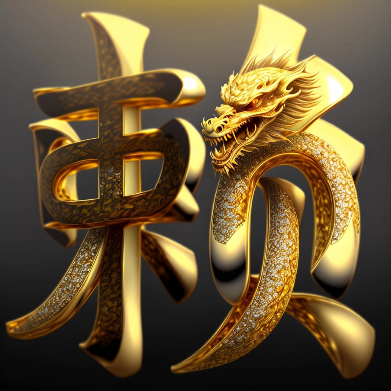 有一款立体感超强的金龙姓氏头像来啦
