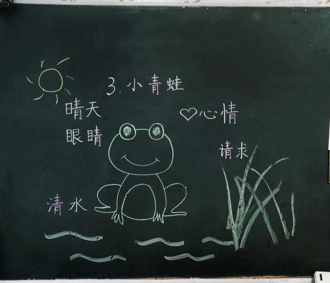 一年级下册《小青蛙》板书设计