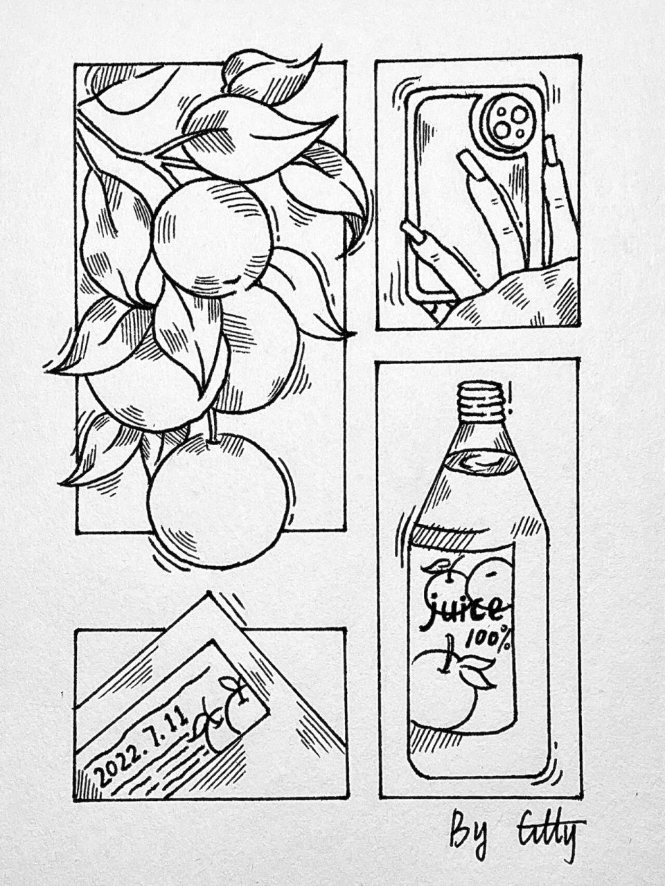 黑白简笔画92(46)|内附详细教程 今日份临摹!