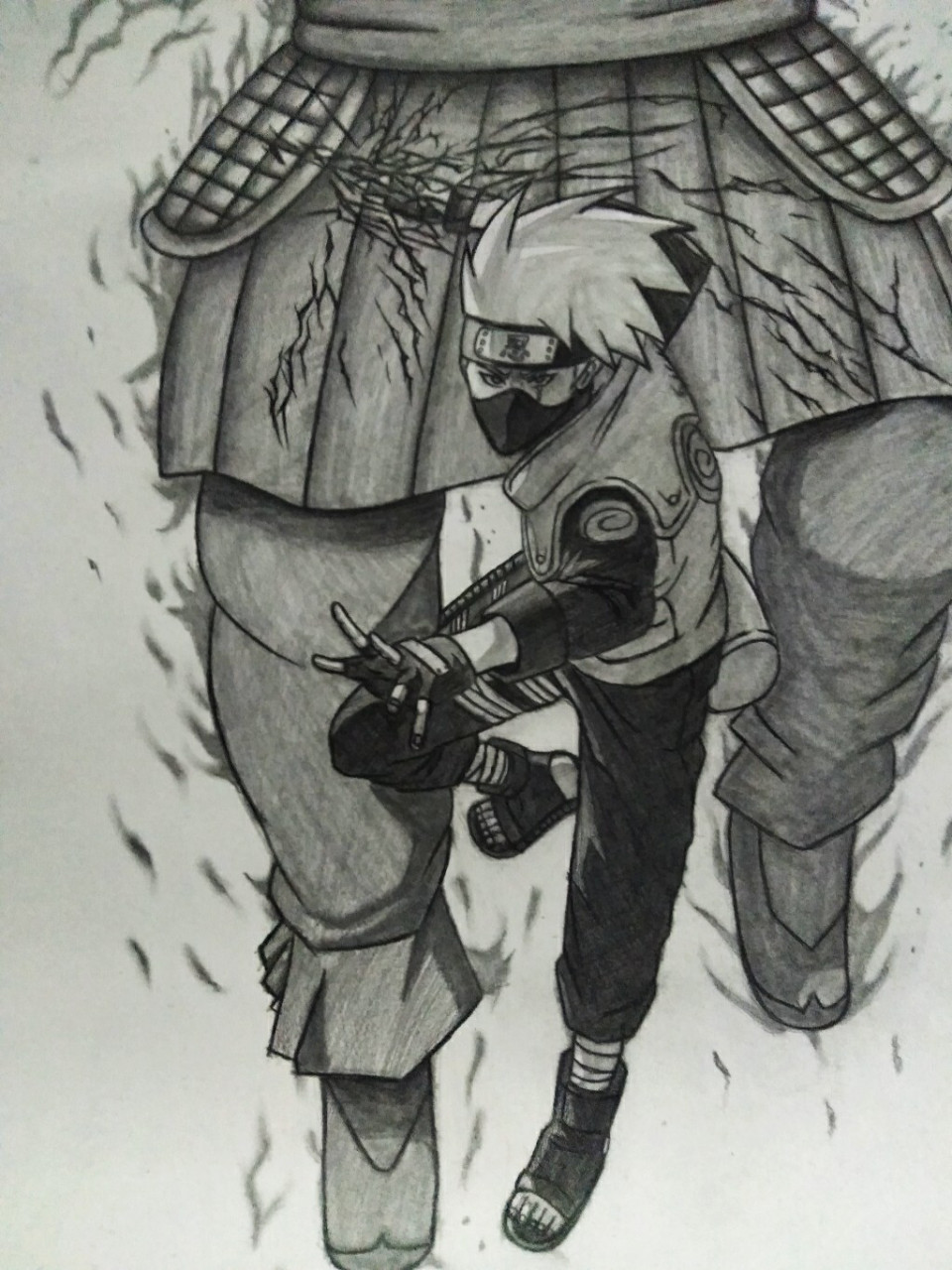 手绘双神威卡卡西,完全体须佐能乎.