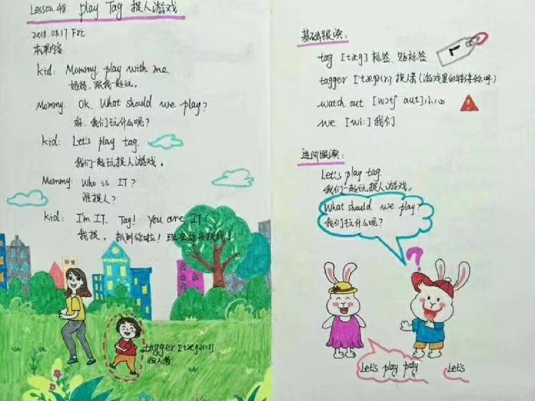 英文绘本笔记 96精品217班语恬妈妈的笔记来一波,还有迄今画得最大