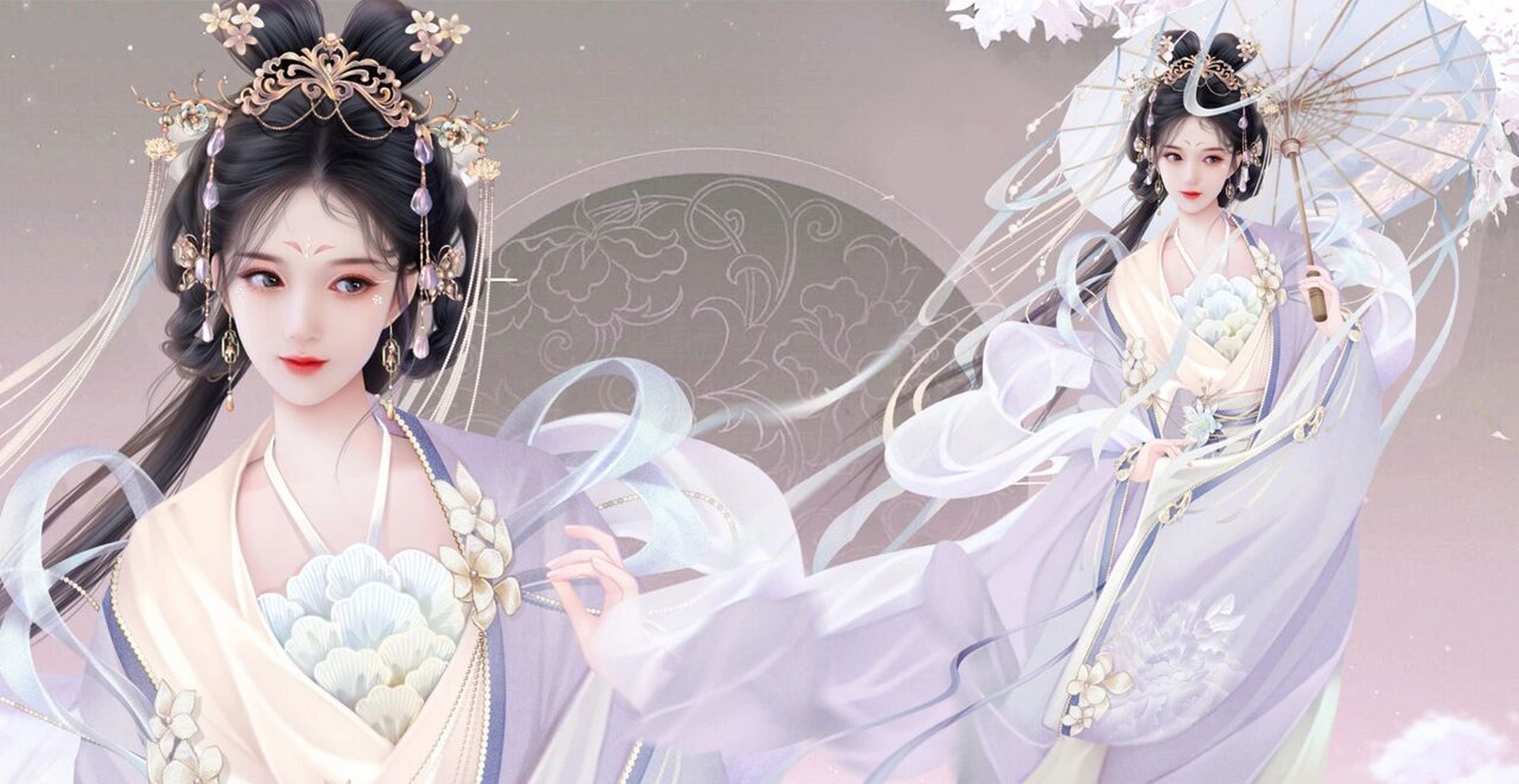 新画的一套立绘,苏小小的前世今生 	 #古风插画# #橙光# #闪艺