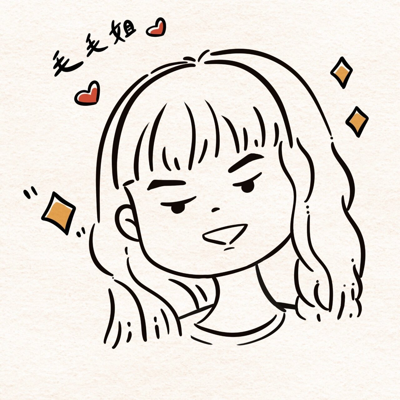 q版头像|网红毛毛姐插画头像设计  原创插画头像设计