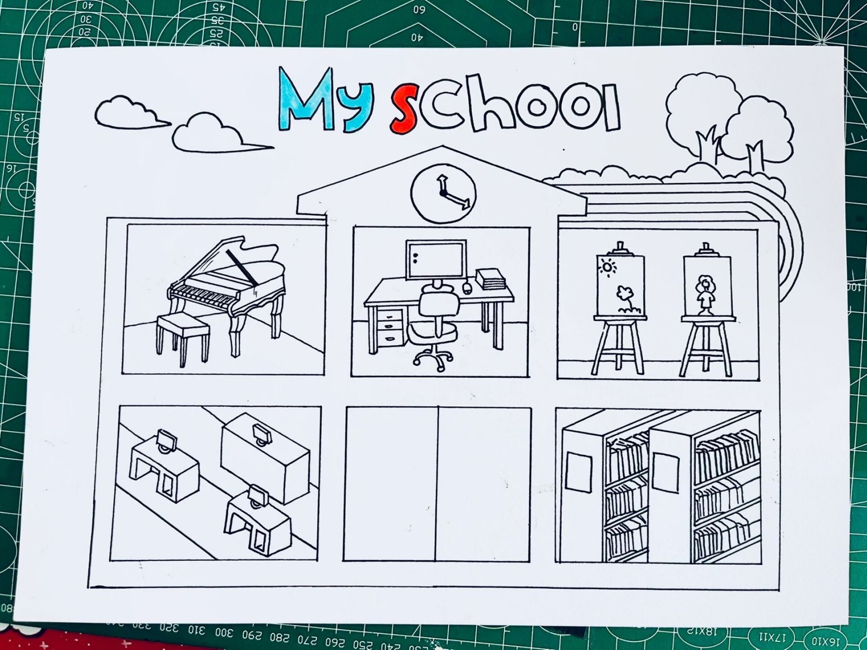 画一张myschool手抄报图片