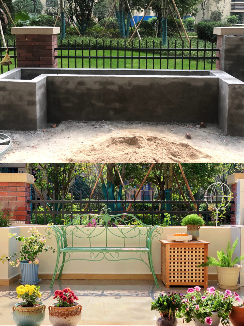 一楼带院子装修 庭院设计 我的花园梦 工期整整一个月 朋友都说真快呀
