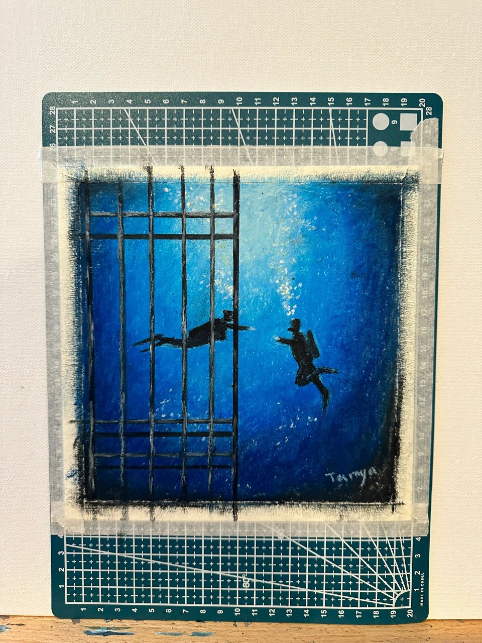 油画棒|消失的她|海底星空|囚笼 深海中 那点光 昏暗的诱惑 她以为 抓