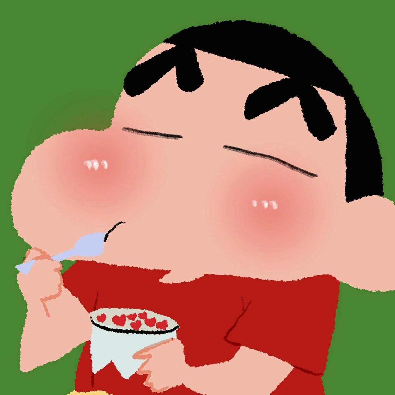 蜡笔小新吃饭拉06可爱头像 快来看!小新要吃饭饭拉!