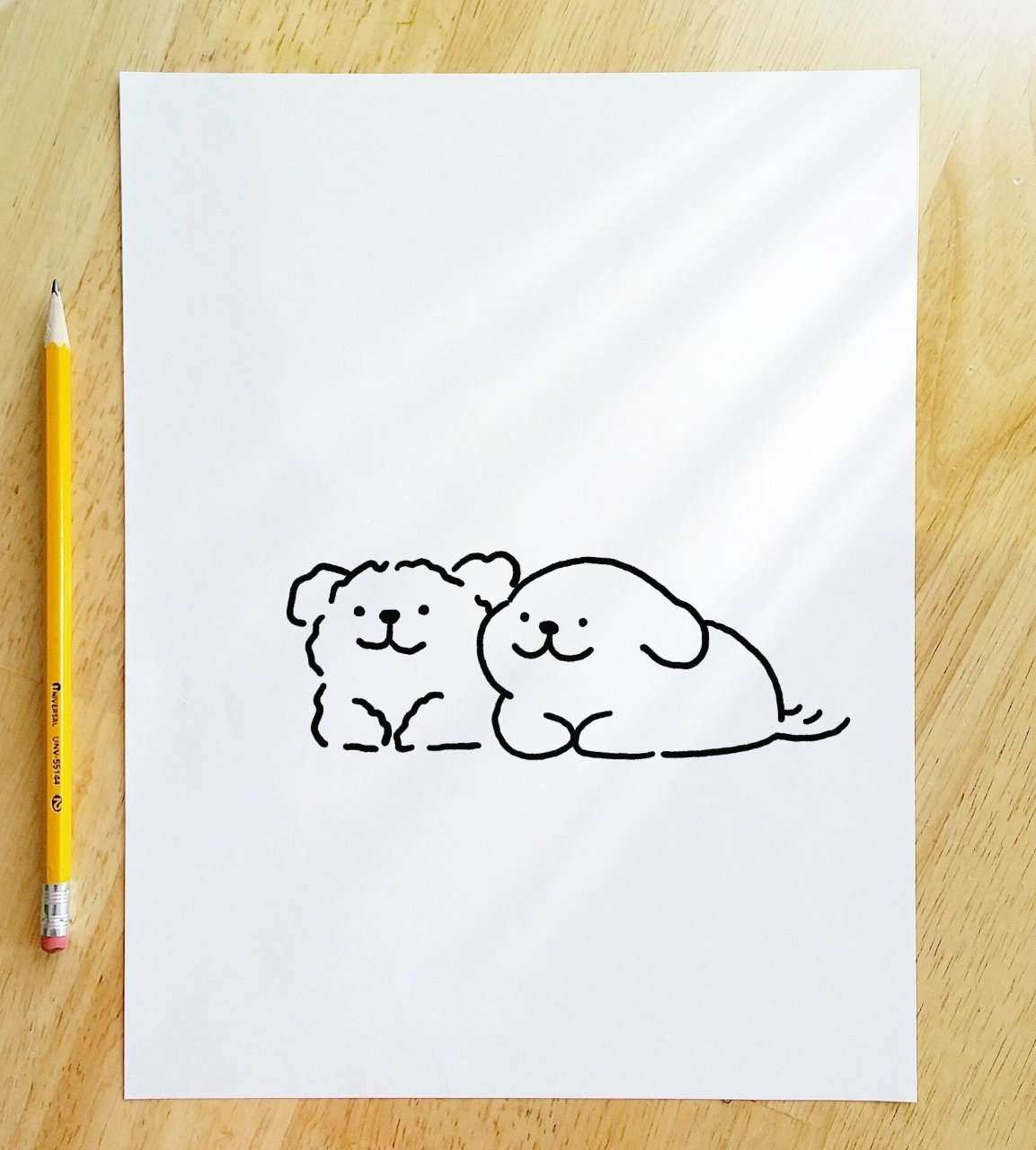 97简笔画教程-趴着的狗狗98