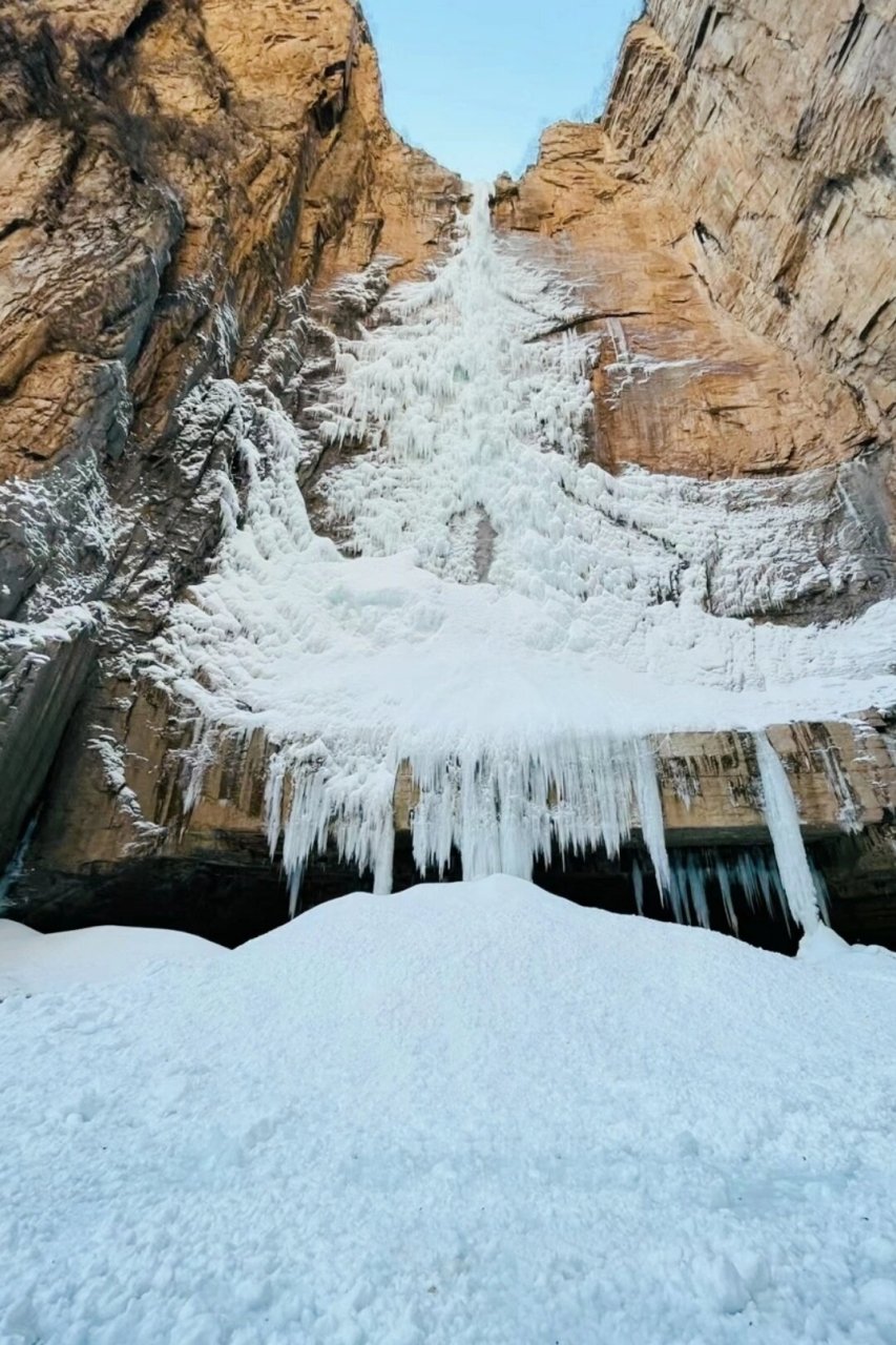 打卡超大天然冰瀑布7815 冬日7615限定,通天峡大峡谷十里冰