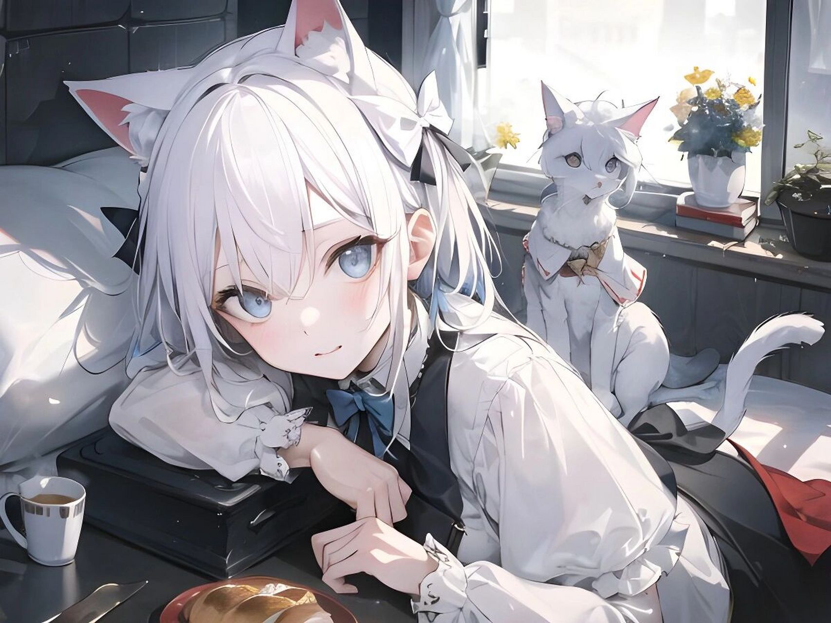 白发猫耳娘头像 关注自取哦～ 喜欢点个赞哦