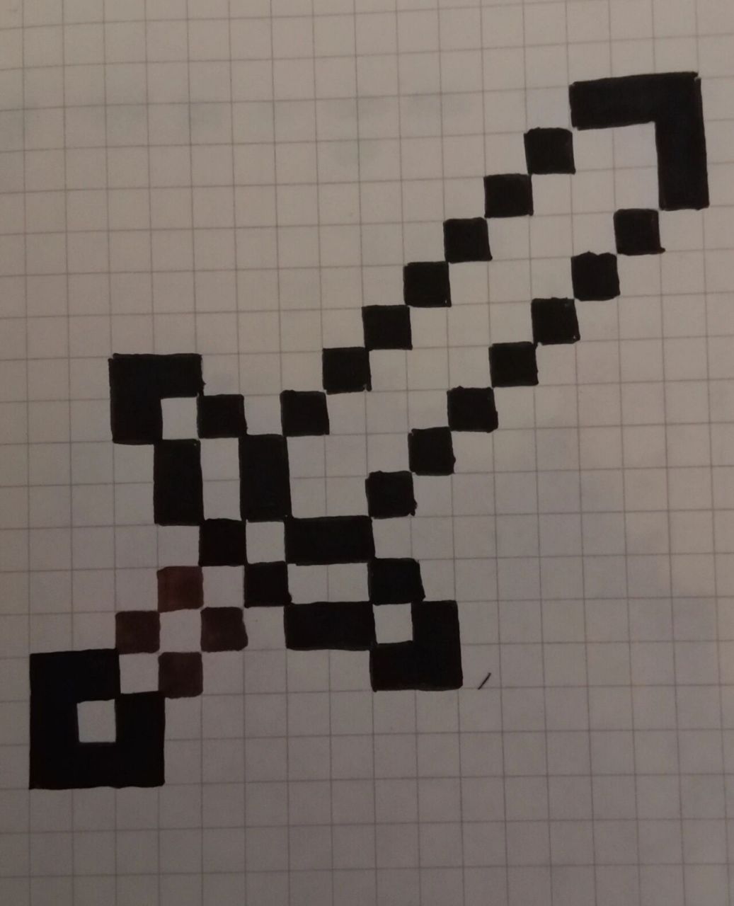 minecraft像素画钻石剑