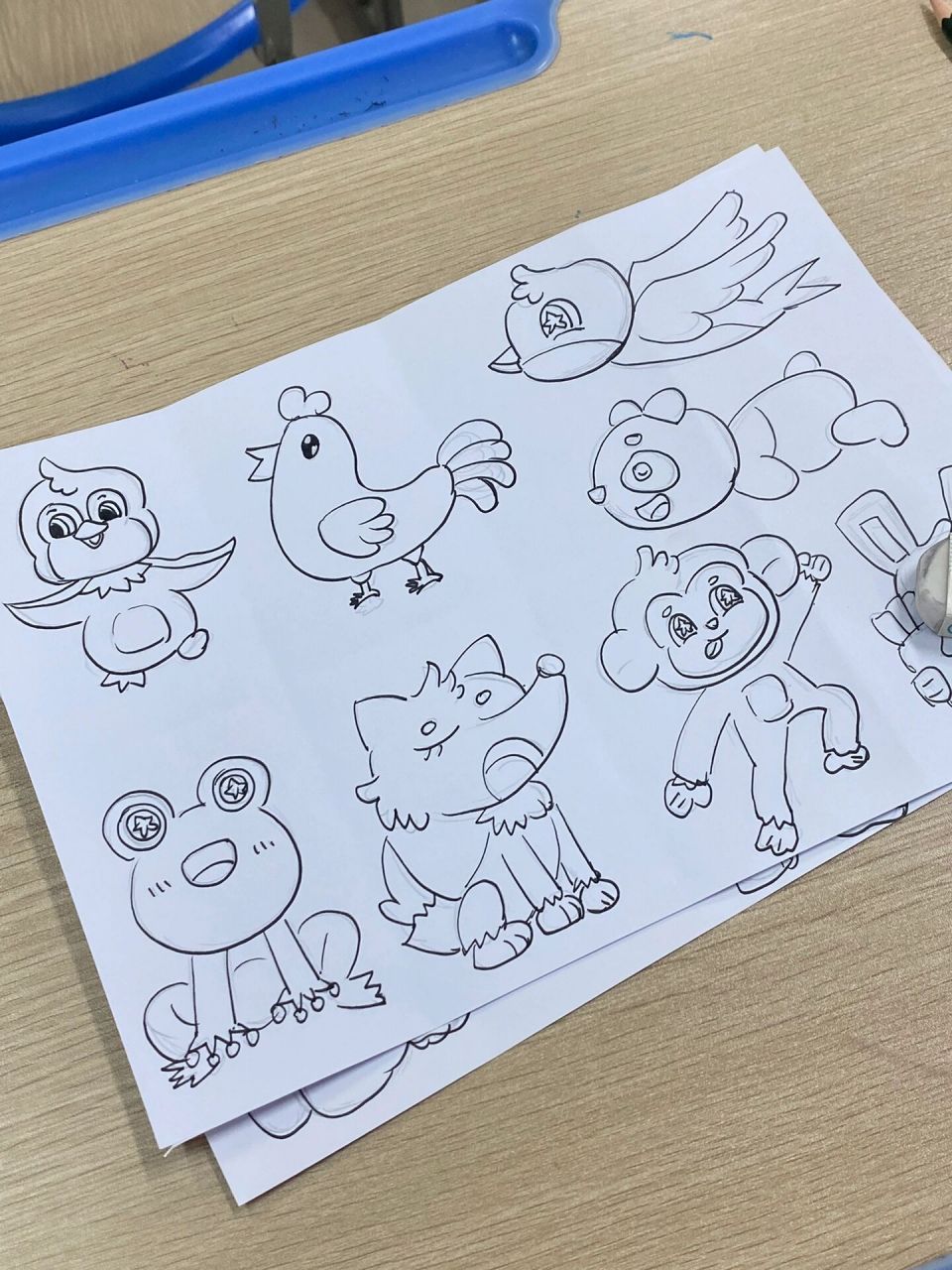 儿童画 儿童画主题画素材;动物素材;动物练习 临摹:-汤圆 考编打卡