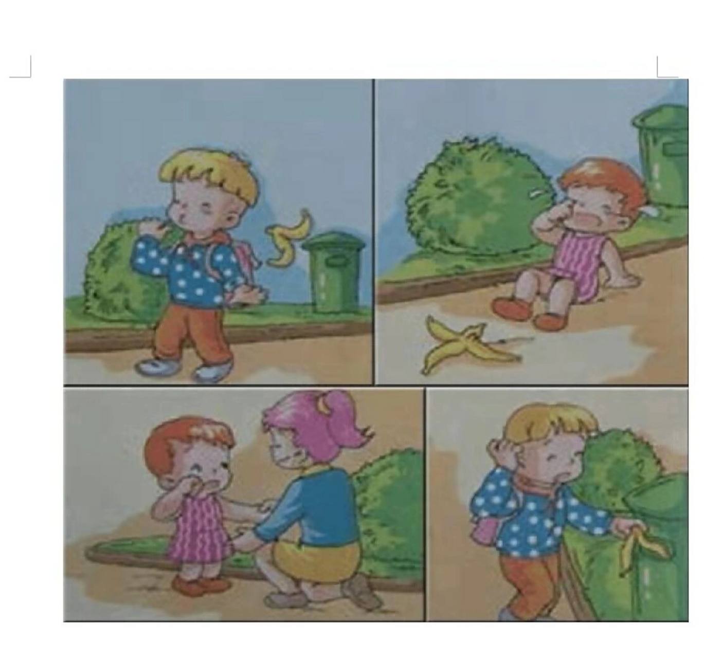 【看图写话】今日主题"乱丢香蕉皮" 97小豆包寒假看图写话打卡6