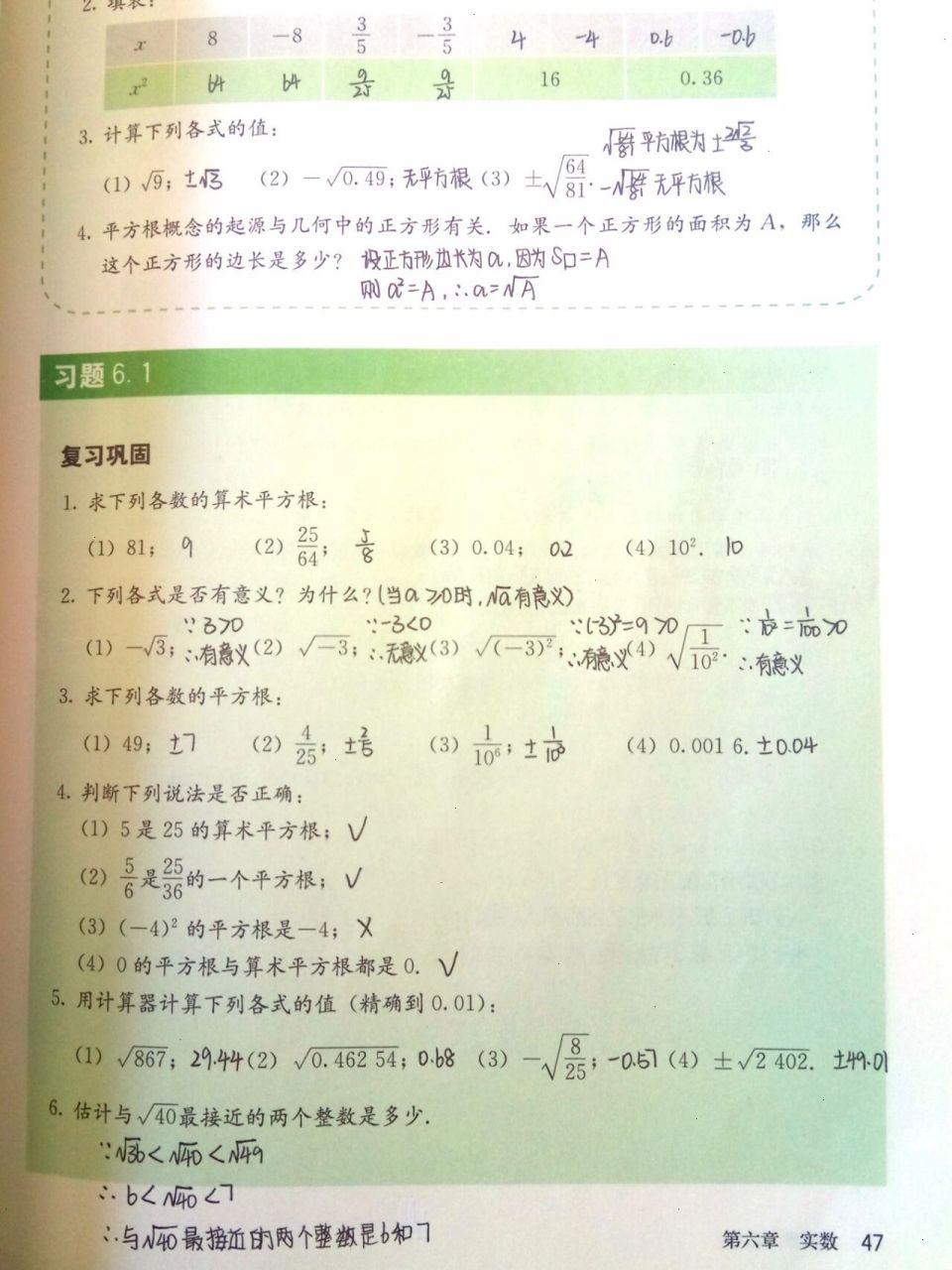 七年级下册数学书习题6.1 好多粉丝找我私信催更 来啦来啦!