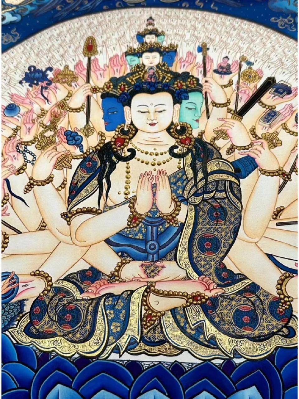 千手千眼观音菩萨唐卡 尺寸72×53厘米(画芯64×45)pivan lama作品.