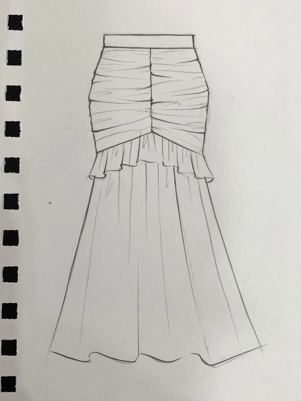 设计日常 | 一组设计感半身裙手绘款式图7315