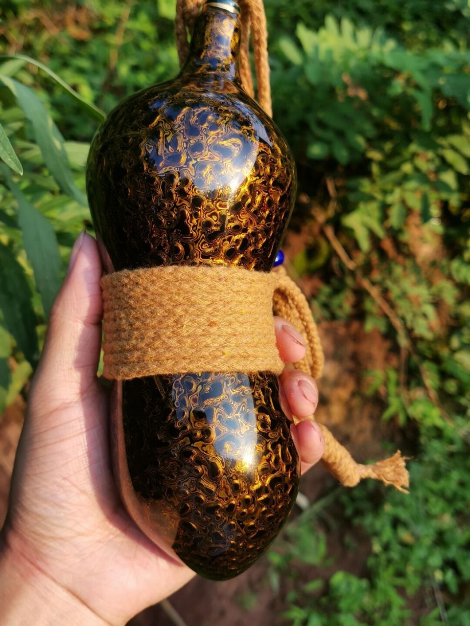 大漆工艺# #手工# #大漆葫芦# #酒葫芦# #工艺品