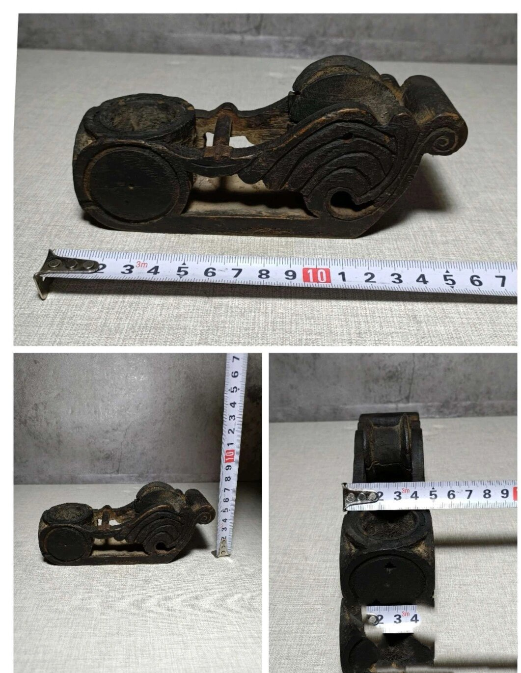 我的收藏展示清末民初沧桑小墨斗,镇宅招