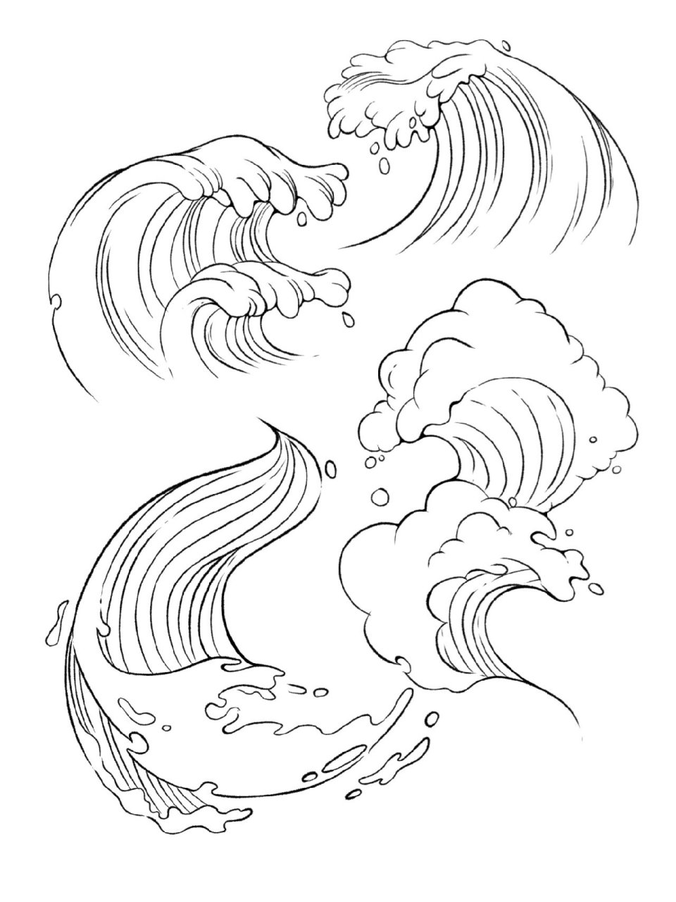 考研手绘素材积累|海浪元素 水纹,海浪纹是视觉传达手绘画面中经常