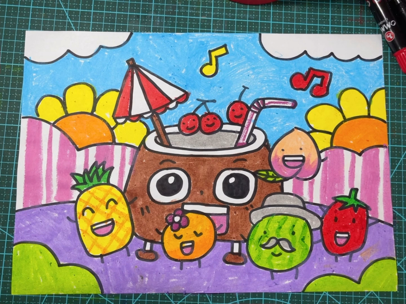 水果怎么画 大聚会图片