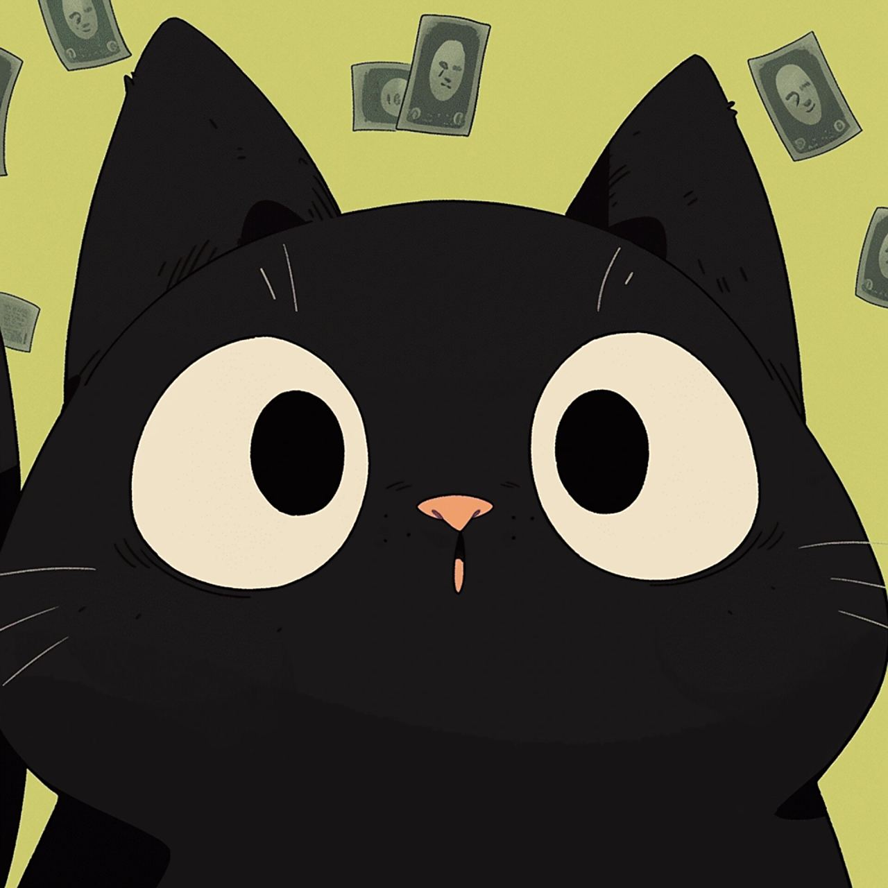 头像丨小黑猫大头照91 刷到这个作品的人!发发发!涨工资!涨工资!