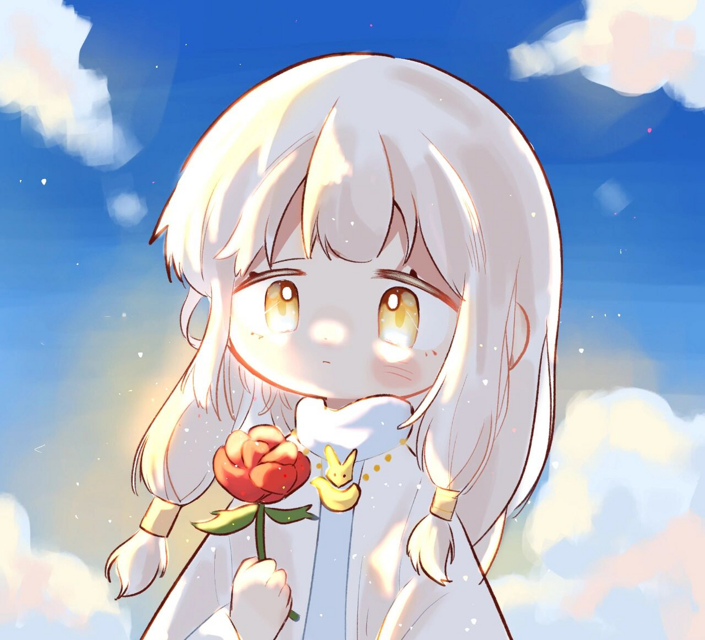 【绘画】光遇书虫 "她是你的玫瑰" "是独一无二的" 	 光遇|插画|原创