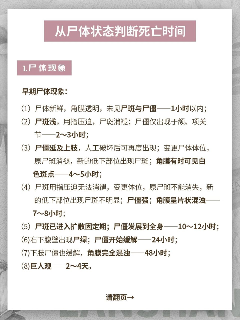 剧本杀干货|从尸体状态判断死亡时间 8715剧本杀盘凶过程中,判断