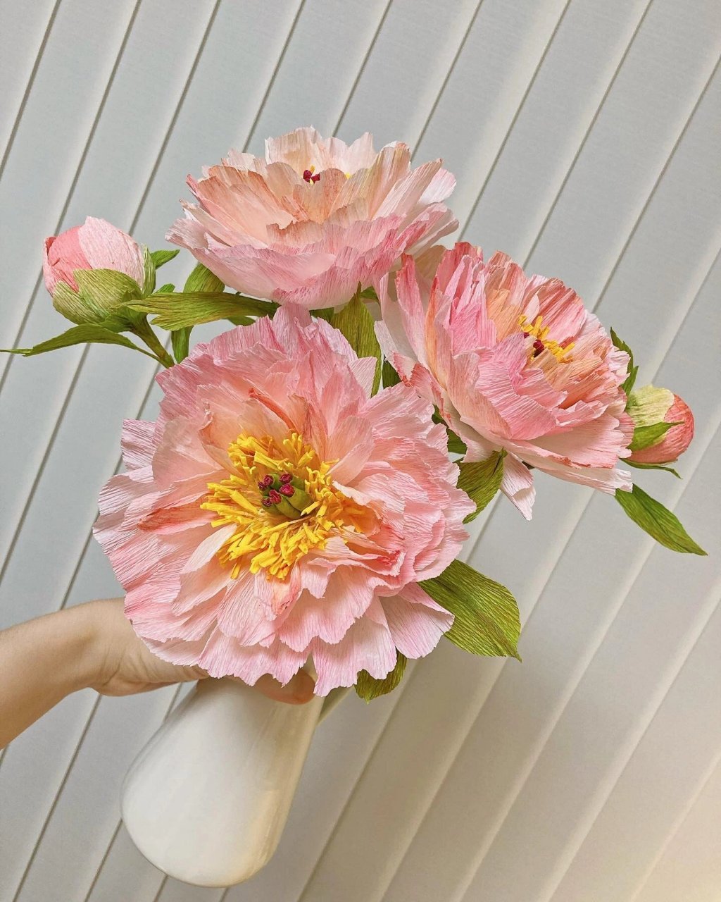 皱纹纸之牡丹 朋友定的礼物,刚做好的明天又要送人了