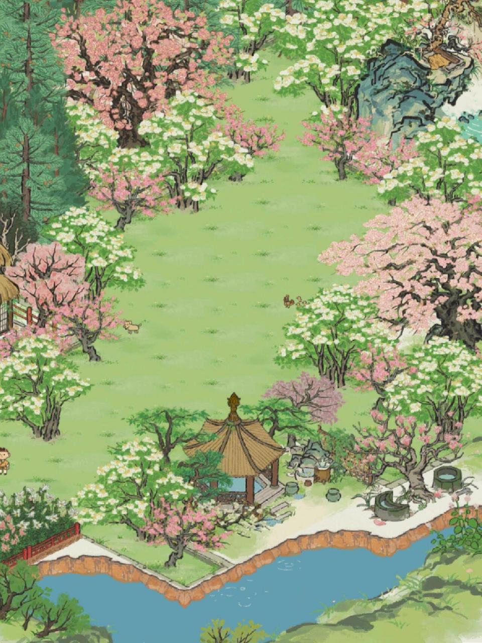 梦里桃花一远山 布局创意自 江南百景图‖扬州府‖桃花坞‖有仙名山