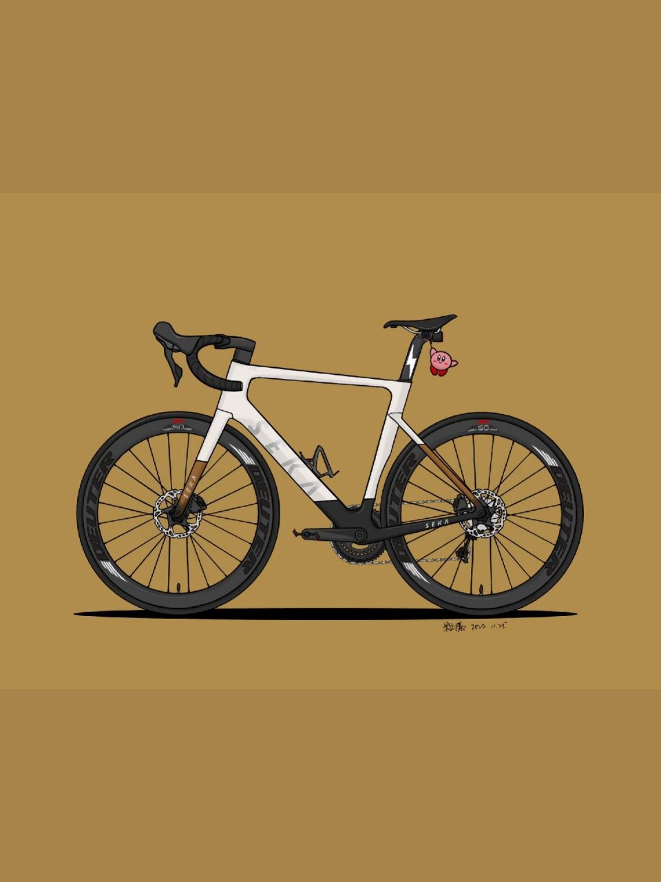 给朋友画的公路车 来一个不一样的画风 公路车手绘 	 喜欢可以找我