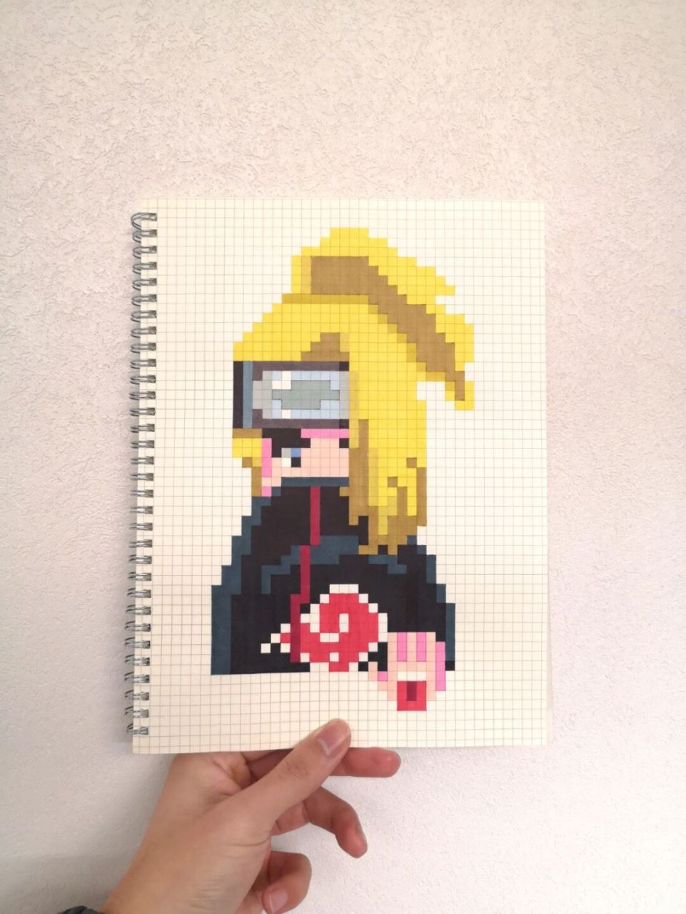 像素画:《火影忍者》迪达拉 艺术就是爆炸99 原创&图纸: 网格本:a4