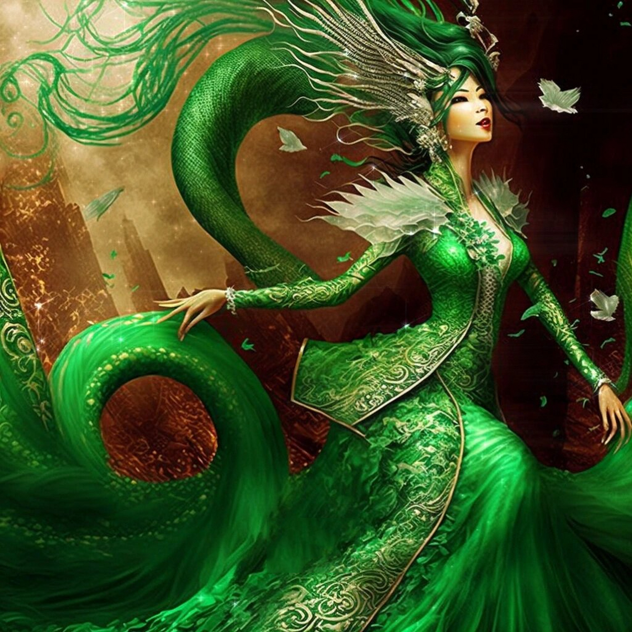 【ai绘画】78神龙女系列之青龙 青龙,又称苍龙,是中国古代神话传说