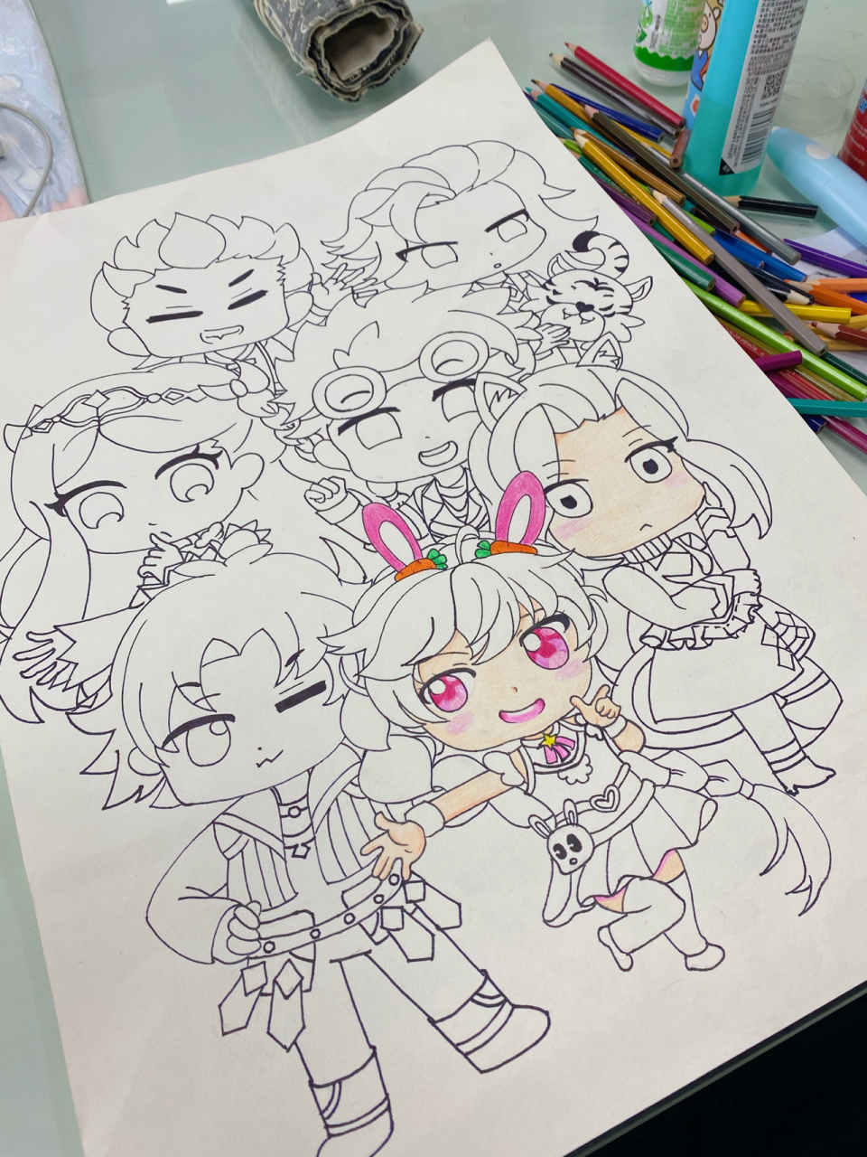 斗罗大陆q版人物合集儿童彩铅画 集齐七怪合体!