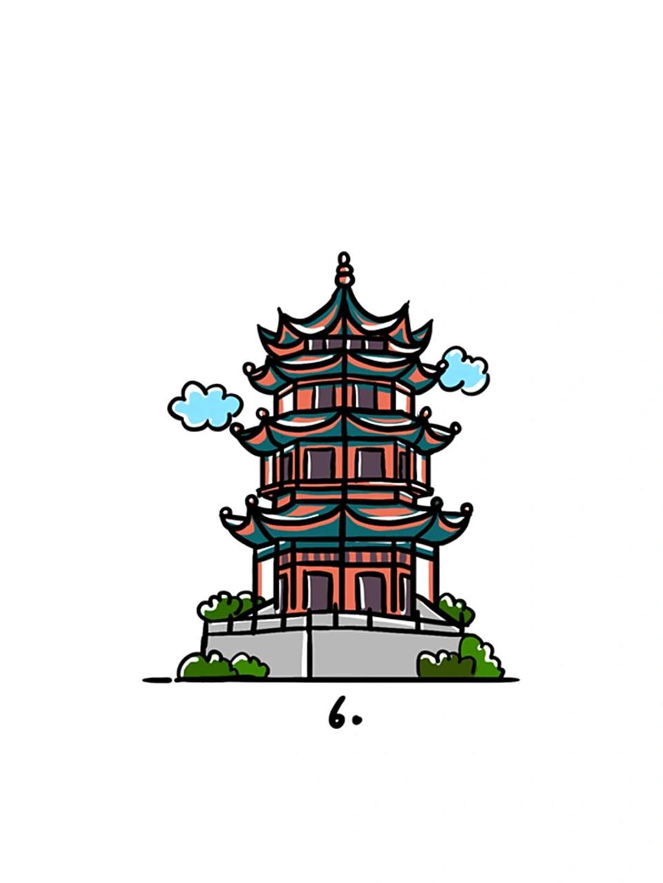 如何画漳州八卦楼|地标建筑简笔画教程56 漳州名胜古迹之一,八卦早期