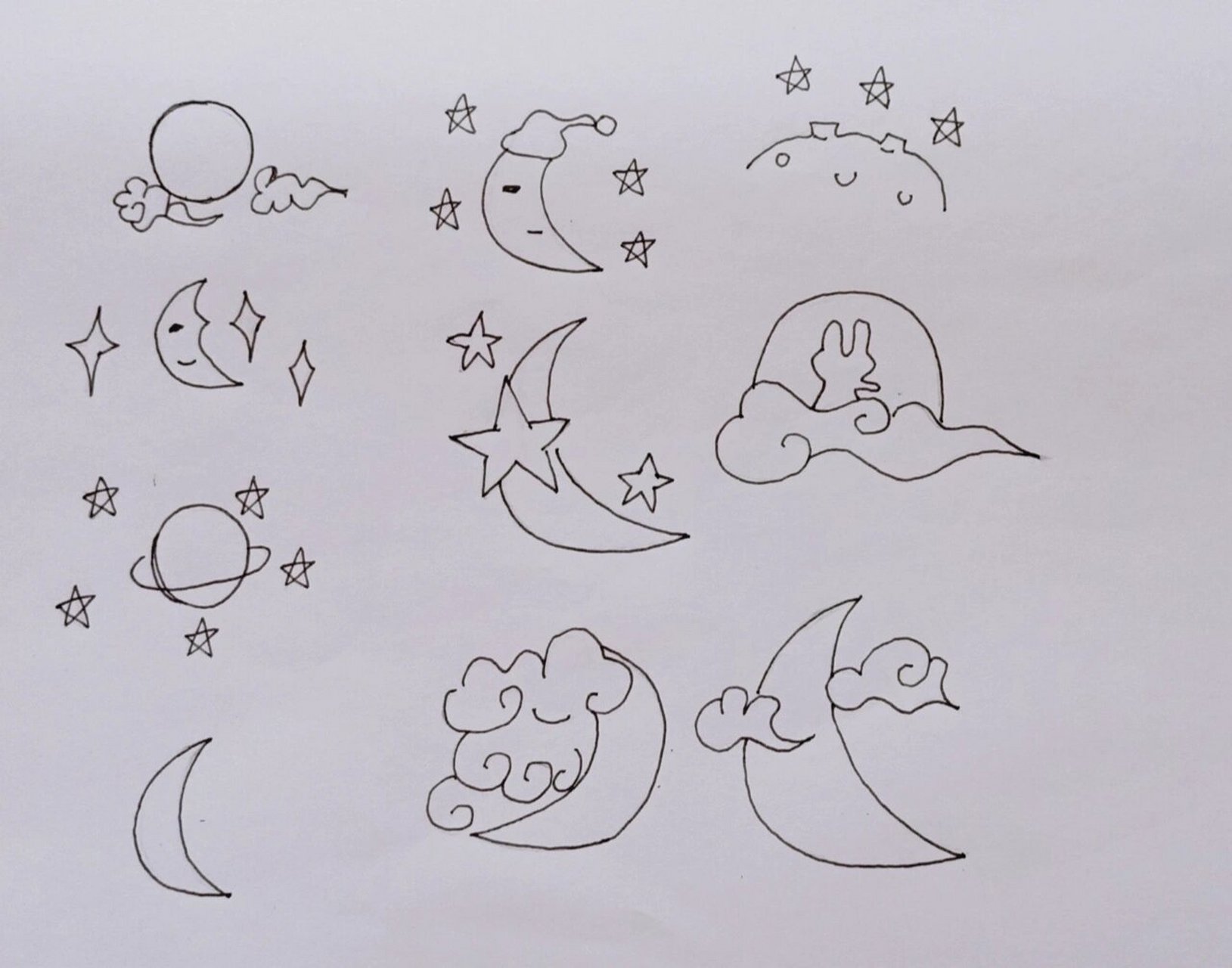 各种月亮画法|中秋节绘画素材166