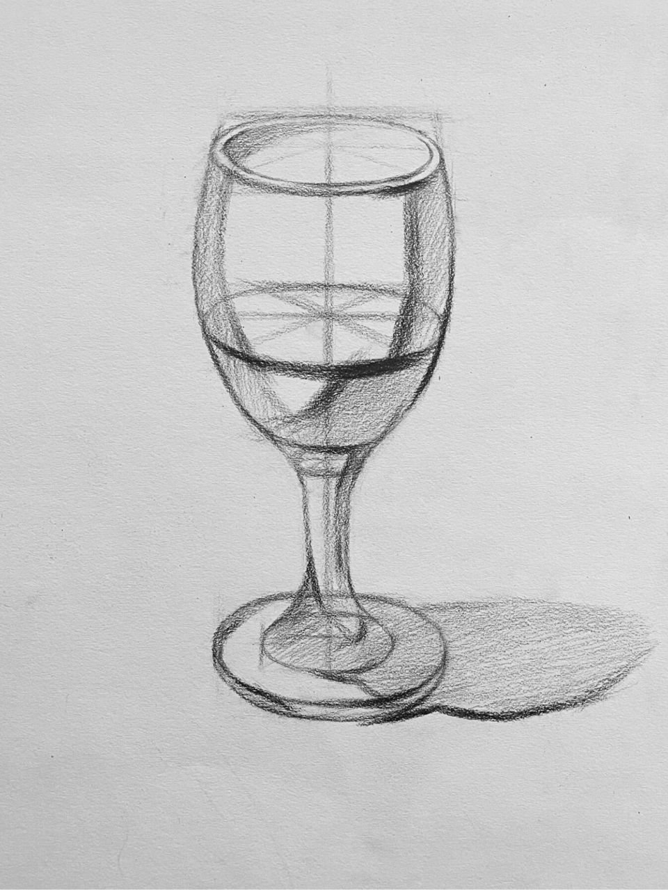 玻璃杯素描临摹图片