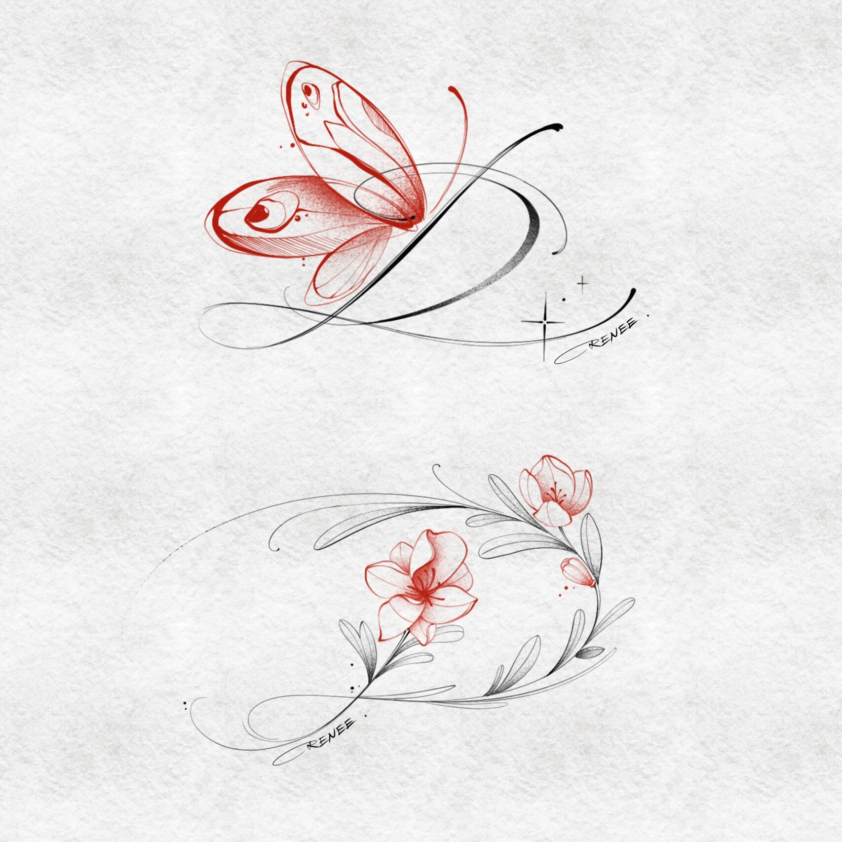 tattoo |关于字母d|小清新的字母纹身设计