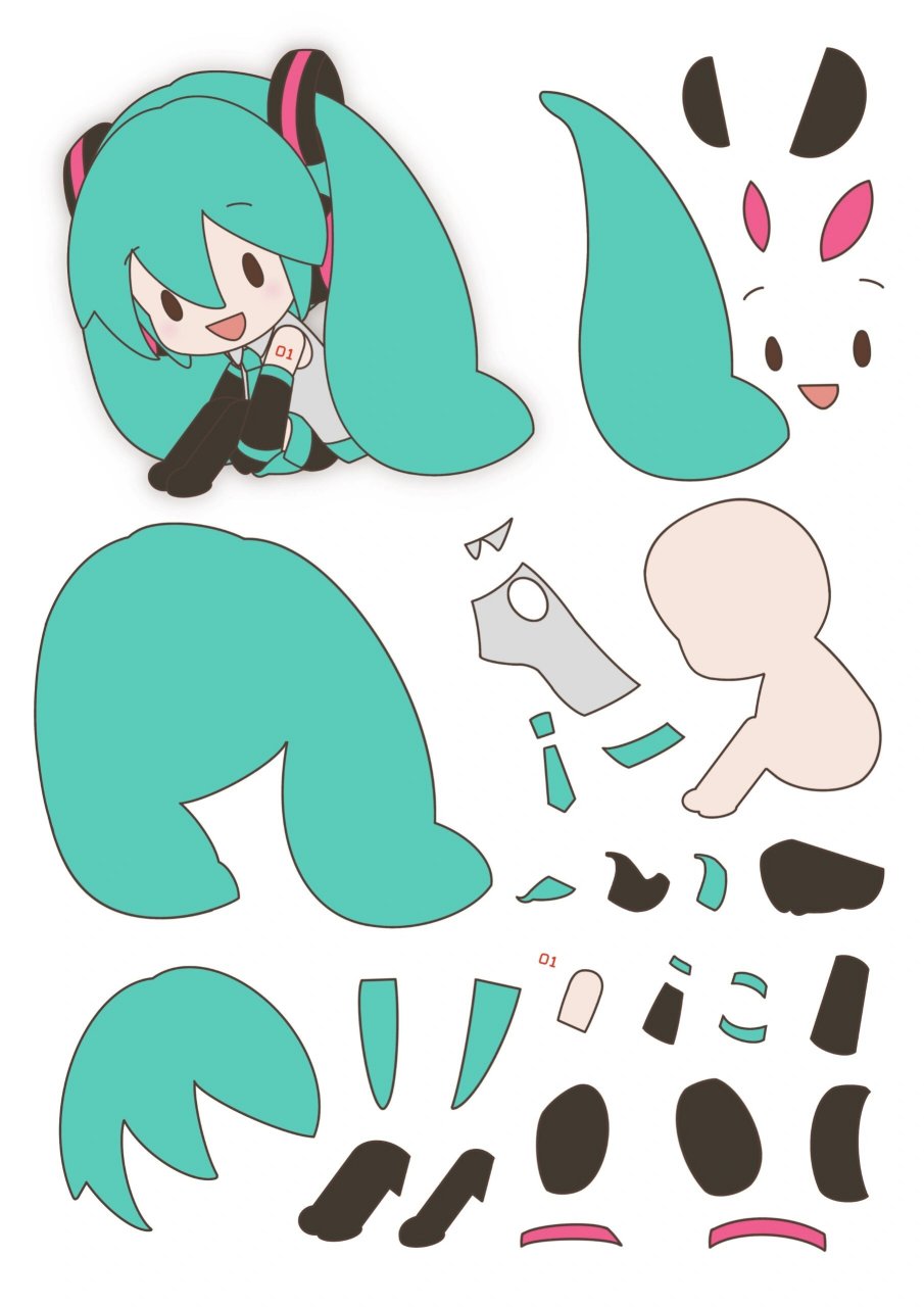 不织布图纸 | 初音未来 miku 1 更多图纸左滑99页查看