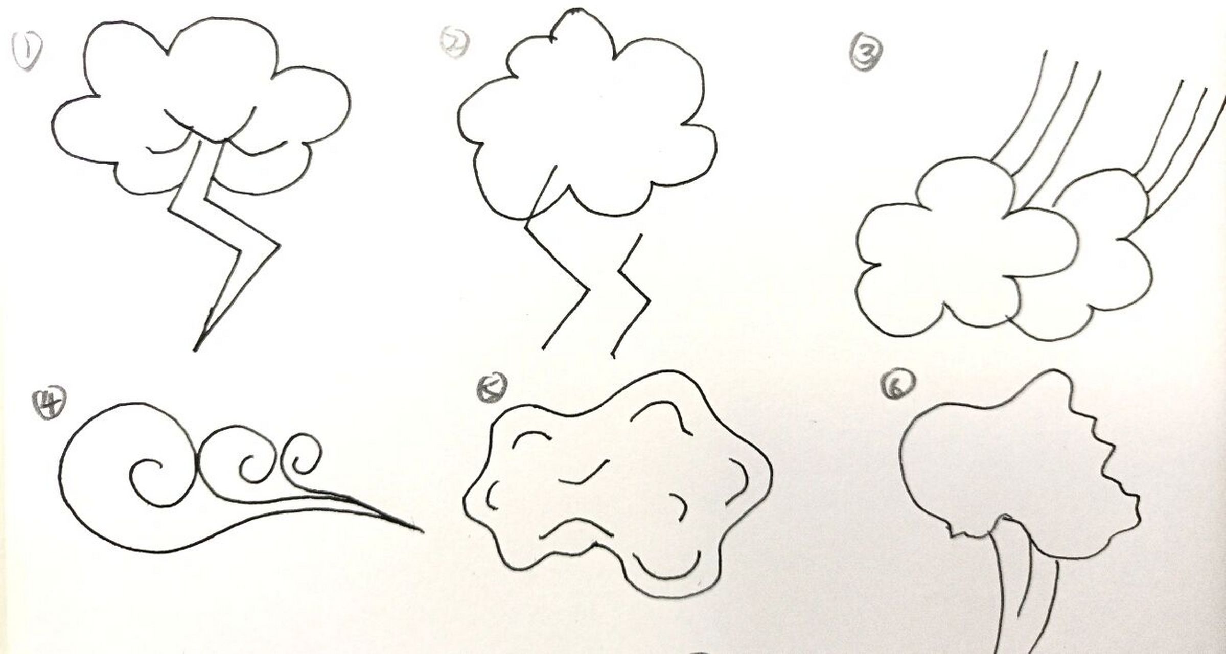 白云 简笔画~7815 15种可爱的白云~ 各种形态 动手来试一试叭