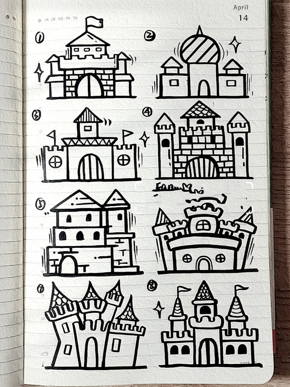 今日简笔画(68)‖八个城堡98任你选~ 今天是城堡主题98~有你喜欢