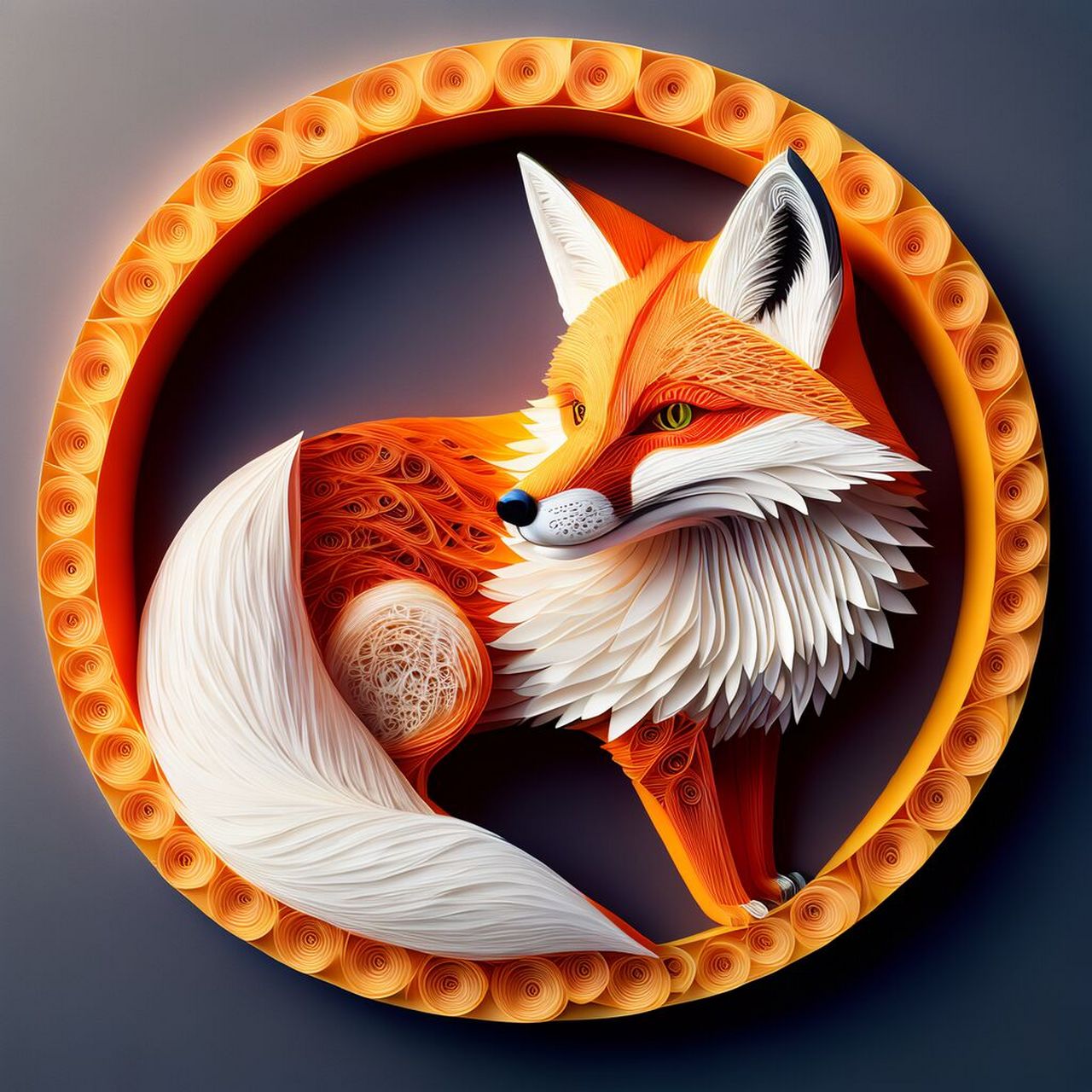 要更美,也要更锋利!02#衍纸#0202#狐狸