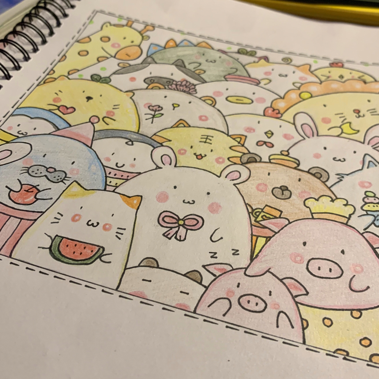 7315临摹: 简笔画|动物|儿童画|叠叠乐|手绘|治愈|彩铅|小动物|小