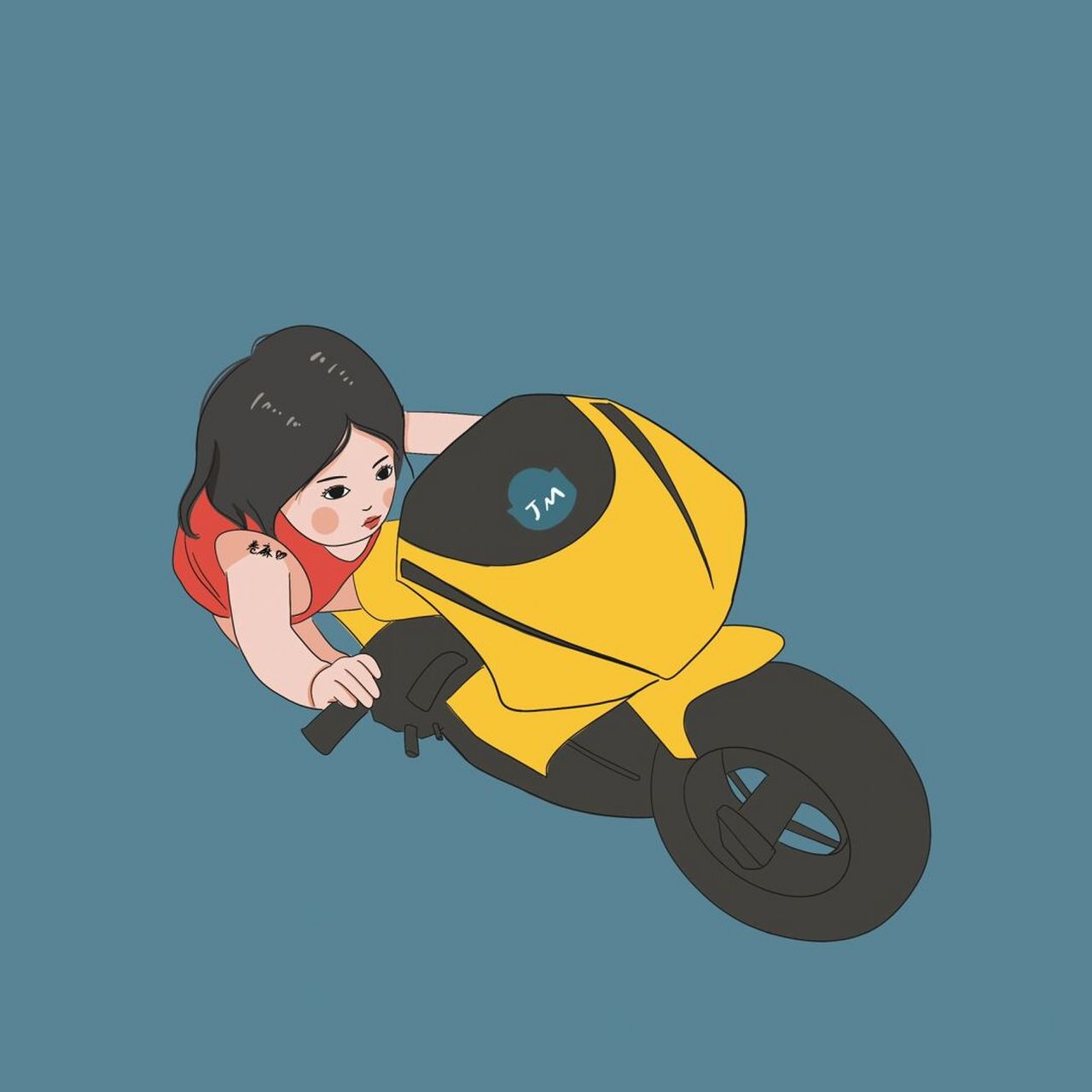 插画 | 头像 | 是机车女孩呀～ 图片92二改92商用92去签名 搬运