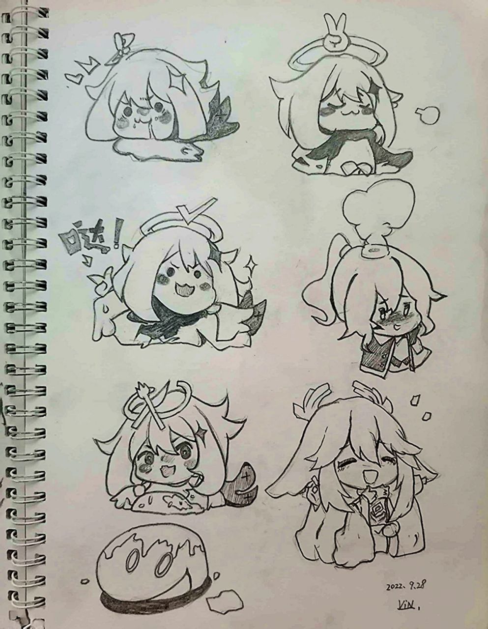 原神表情包手绘大合集 临摹的一个博主的