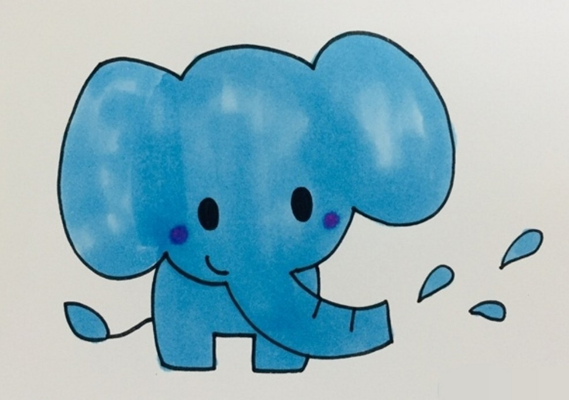 简笔画画大象简单画法图片