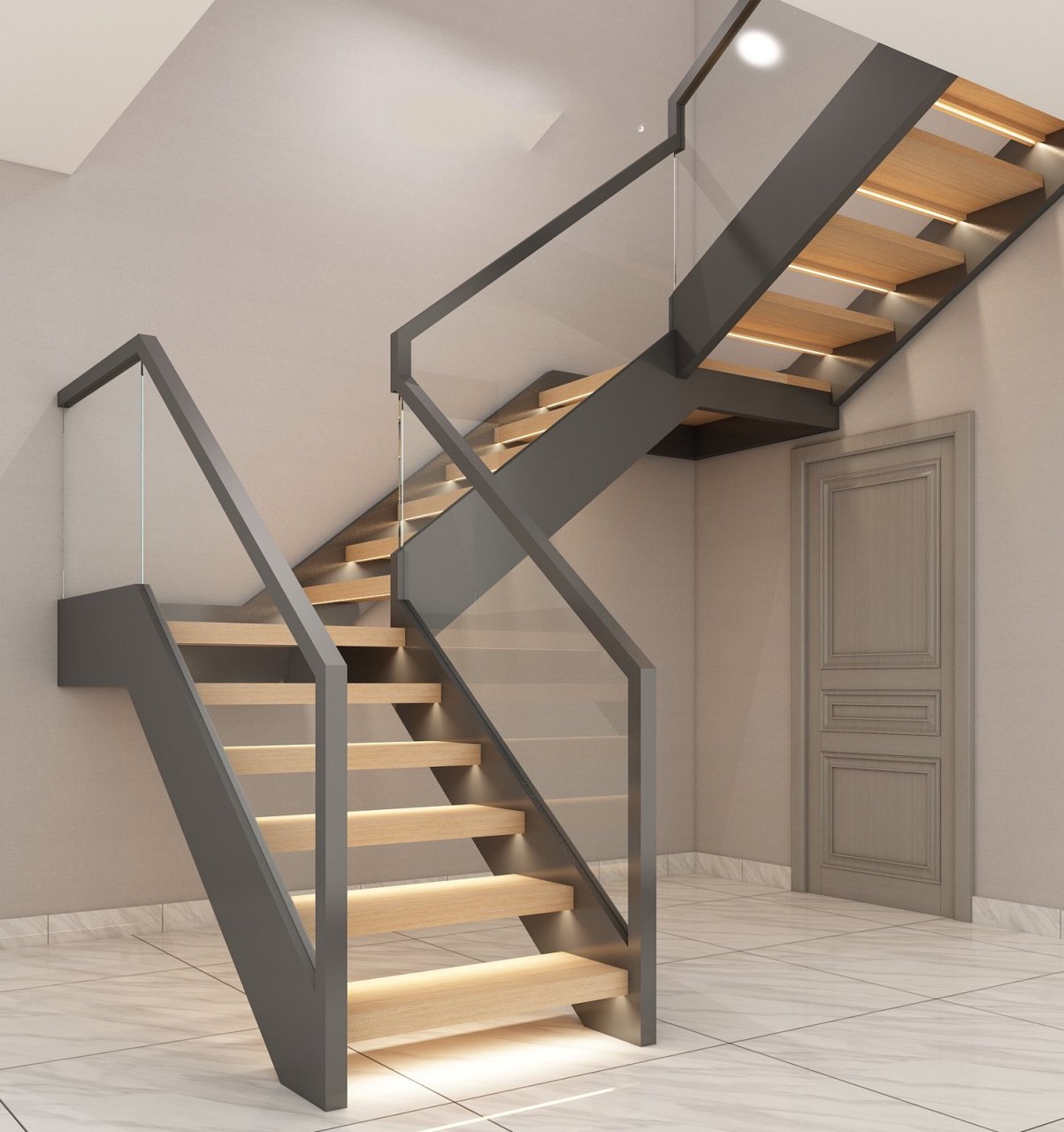 各种玻璃护栏楼梯效果图分享 各种户型结构和颜色搭配, 总有一款适合